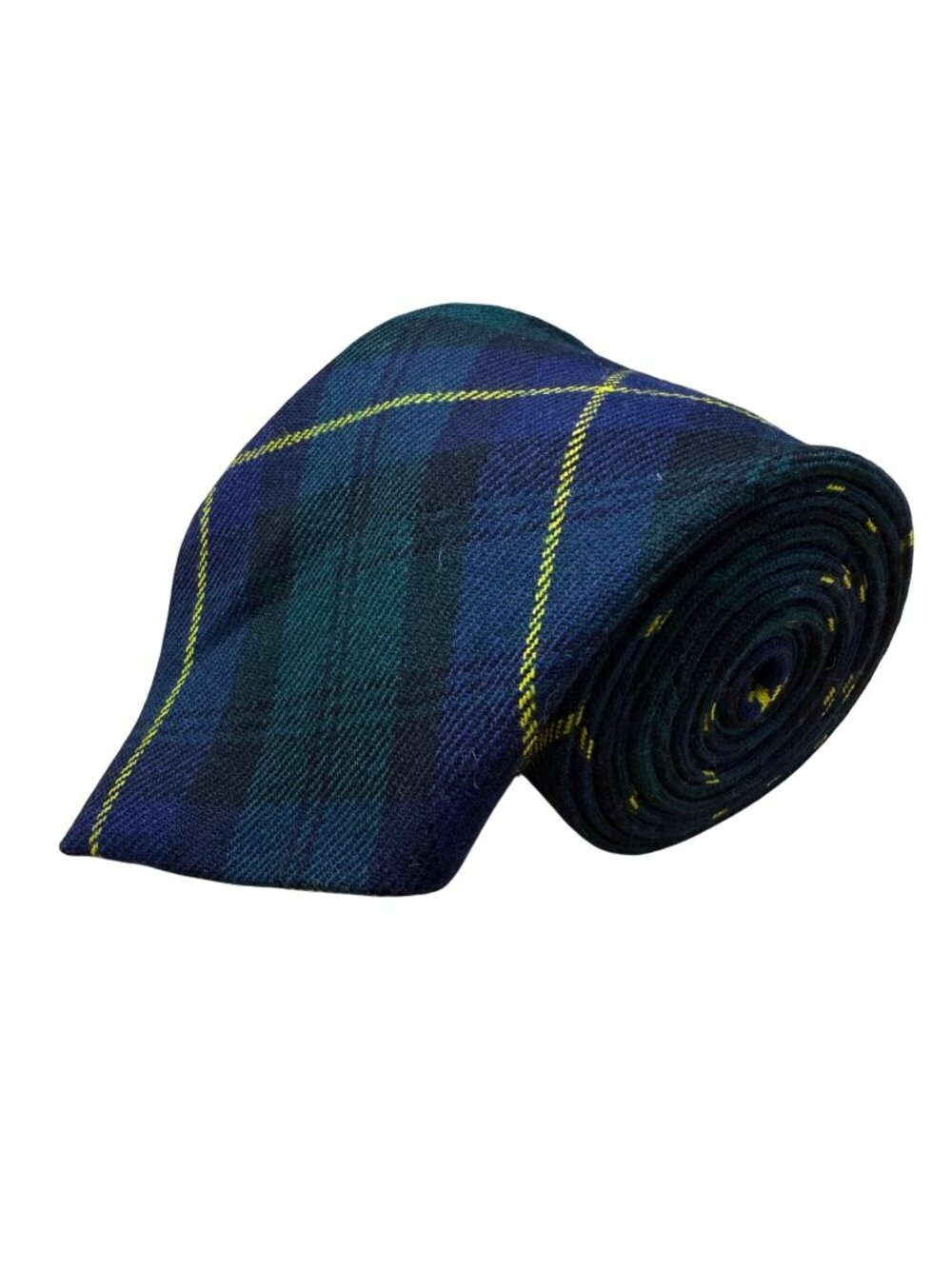 Kinloch Anderson Mens Blue & Yellow Wool Tartan Pattern Tie